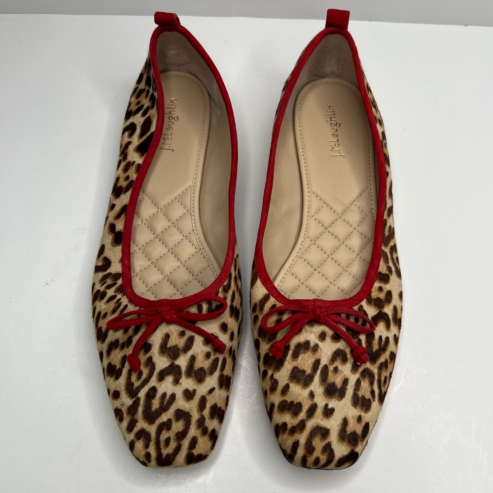 J. McLaughlin Anastasia Leopard Print Haircalf Ballet Flat Size 11